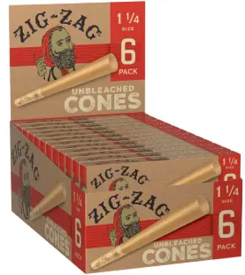 [Zig Zag Unbleached Cones 1 1/14 6pk] Zig Zag Unbleached Cones 1 1/14 6pk